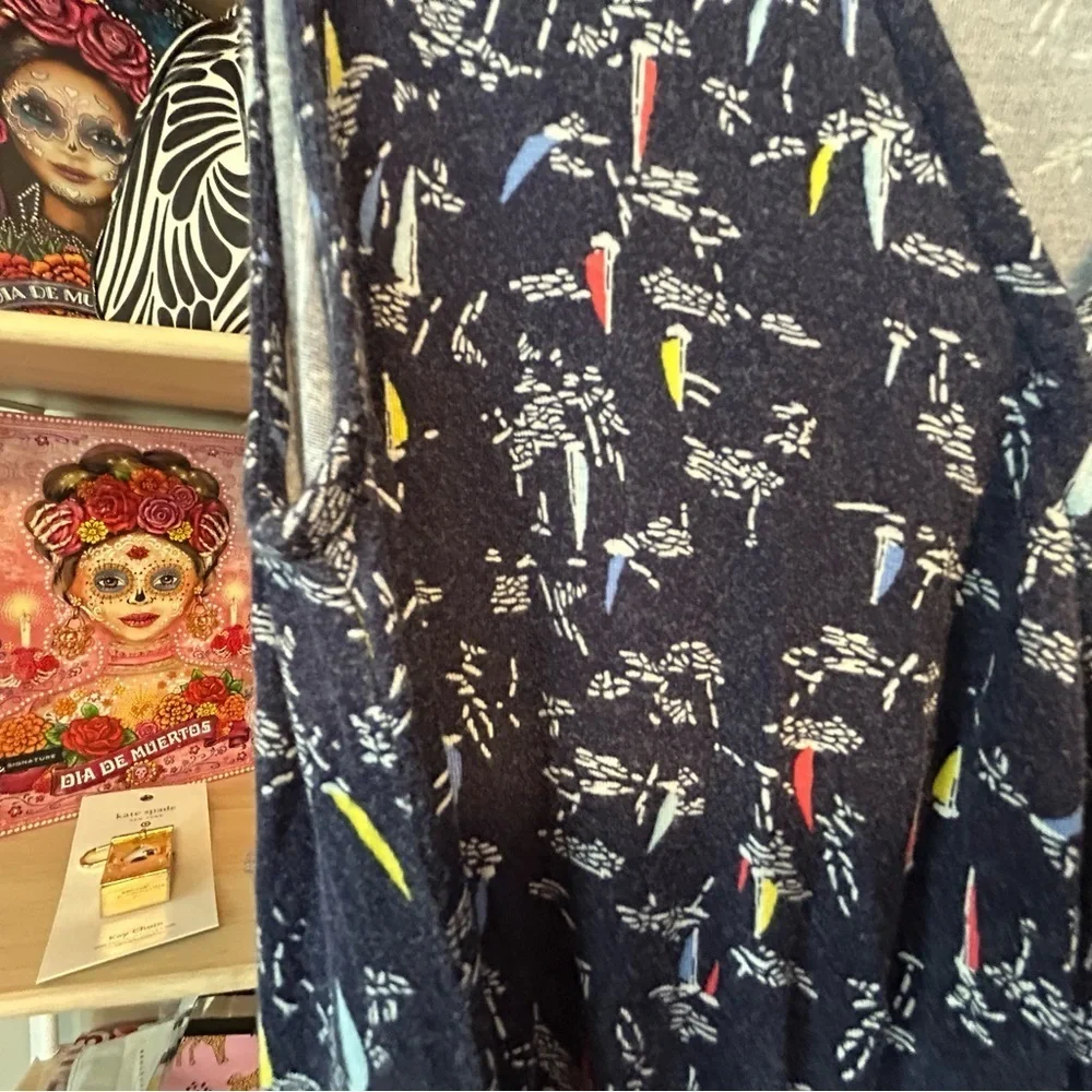 Collection by Bobeau Navy Blue Printed Jumpsuit size large pre loved condition